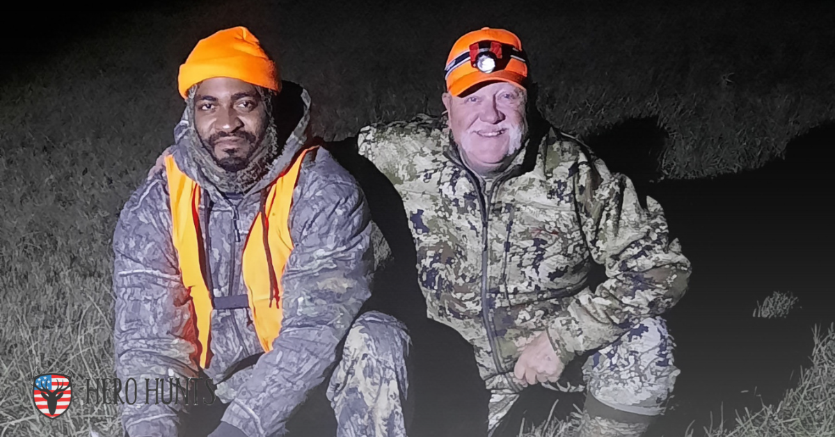 Veteran Rusty poses with another hunter during a Hero Hunts Foundation annual Hunt