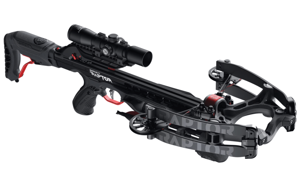 Image showing the Barnett Hyper Raptor Crossbow Package that Outdoorsman Expo attendees can enter to win via the crossbow raffle